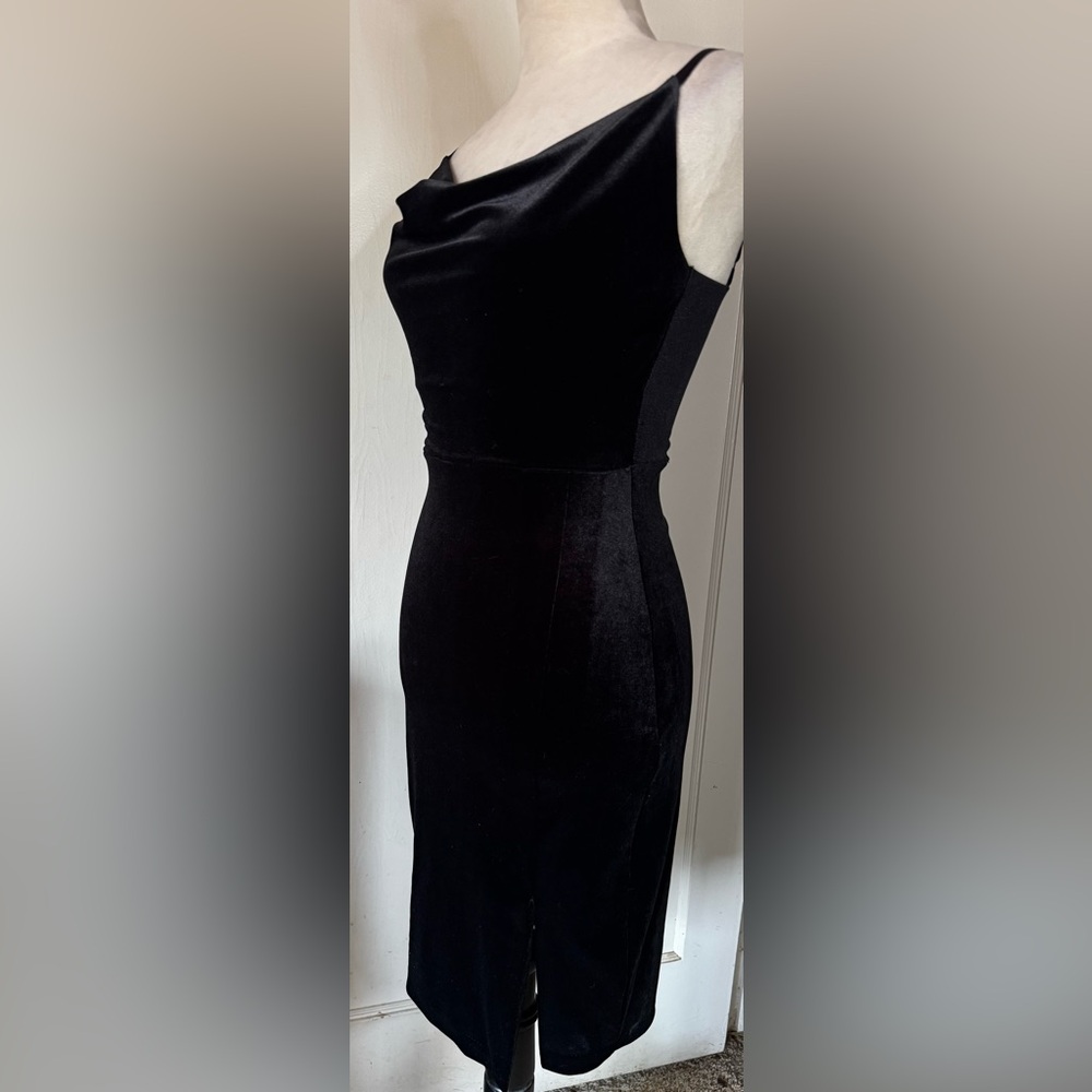 Y2k Guess Velvet Cowl Neck Mini Dress Spaghetti Strap Elegant Feminine Romantic